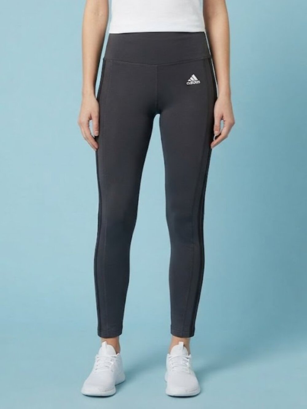 Adidas Dark Gray High-Rise Athletic Leggings